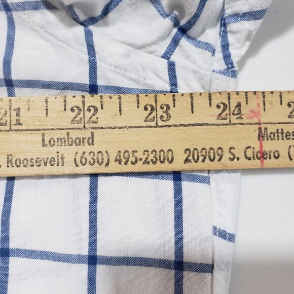 Steven Alan Shirt Mens L White Blue Plaid Long Sleeve Button Up Made In USA - Picture 4 of 6